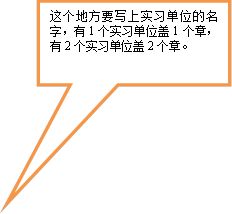 这个地方要写上实习单位的名字，有1个实习单位盖1个章，有2个实习单位盖2个章。